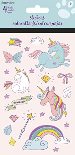 Trends International Colorful Unicorns - Standard Sticker - 4 Sheet