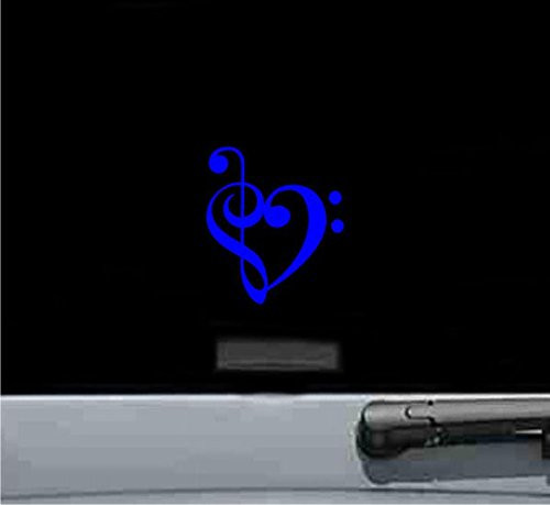 JS Artworks Bass and Treble Clef Vinyl Decal Sticker Music Note Sheet Book -Blue- JS Artworks Bass and Treble Clef Vinyl Decal Sticker Music Note Sheet Book -Blue-