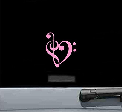 Bass and Treble Clef Vinyl Decal Sticker music note sheet book -SOFT PINK- Bass and Treble Clef Vinyl Decal Sticker music note sheet book -SOFT PINK-