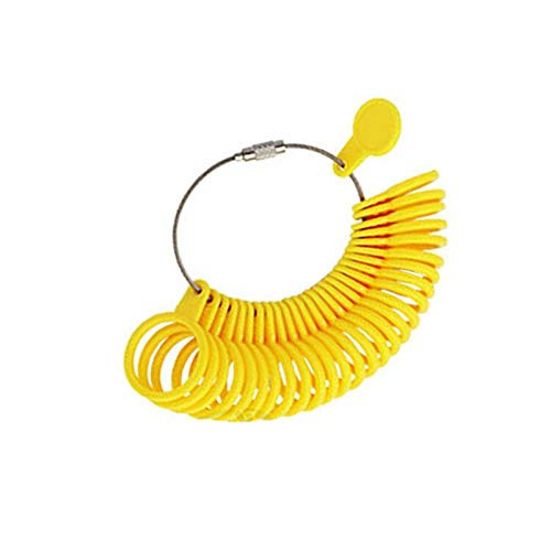 Ring Mandrel Gauge Tool US Size 1-33 with Half Size Finger Measurement Scales Kit Ring Stick Measure Tool Finger Gauger Jeweler Sizer Mandrel Jewelers Sizer Tool -Yellow-