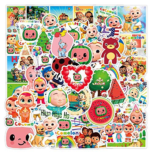 Cocomelon Stickers| 50 Pcak |Vinyl Waterproof Stickers for Laptop,Bumper,Water Bottles,Computer,Phone,Hard hat,Car Stickers and Decals,Adults Kids Teens for Stickers-Cocomelon-