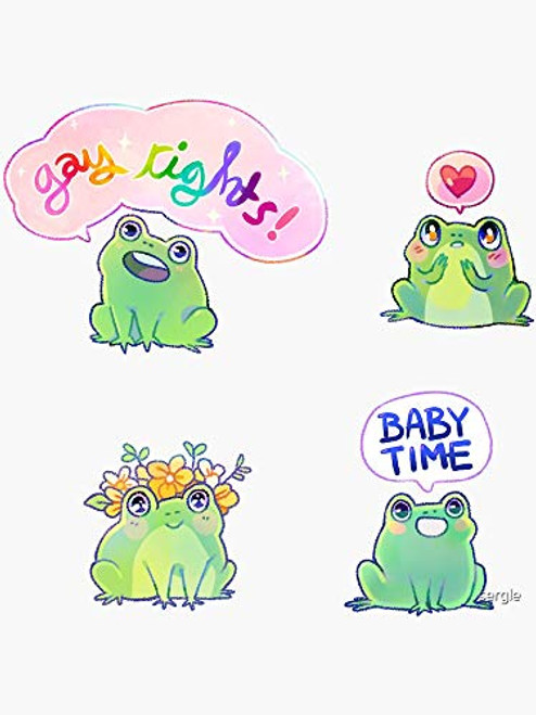 Cute Frogs Sticker Sheet Sticker - Sticker Graphic - Auto, Wall, Laptop, Cell, Truck Sticker for Windows, Cars, Trucks