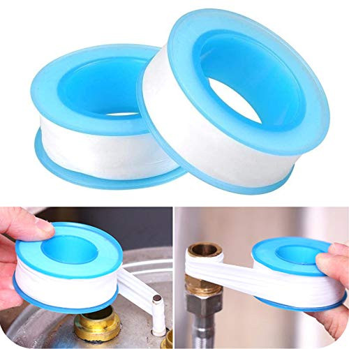 Teflon Tape,Plumbers Tape,Plumbing Tape,PTFE Tape,Thread Tape,Plumber Tape for Shower Head,Pipe Sealing,Thread Seal,White -1/2 in 2 Rolls-