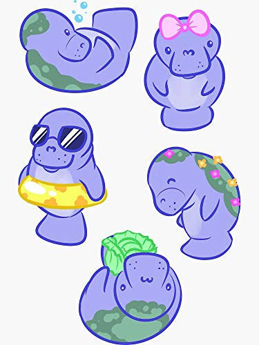 Manatee Sticker Sheet Sticker - Waterproof Sticker Decal Cars Laptops Windows Etc