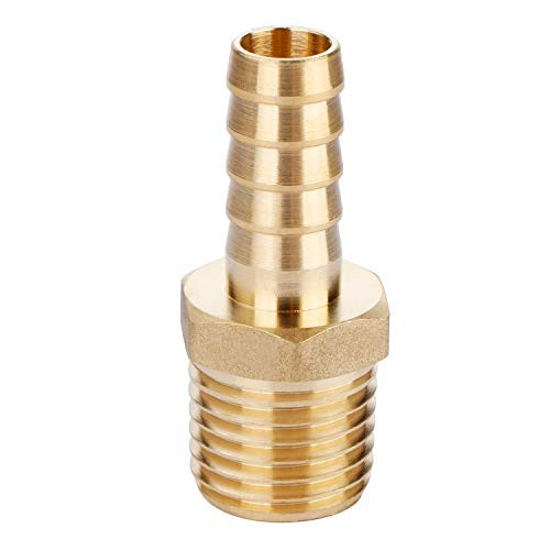 U.S. Solid Brass Hose Fitting, Adapter, 3/8" Barb x 1/4" NPT Male Pipe Fittings