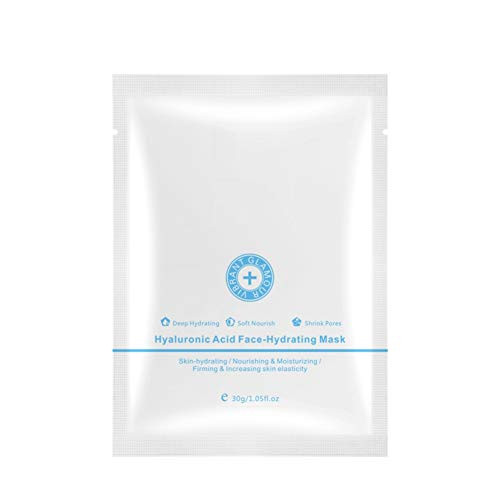 Luxsea Hyaluronic Acid Face Mask Sheet Deep Moisturizing Instant Hydrating Facial Mask for Anti-Aging Anti-Wrinkle
