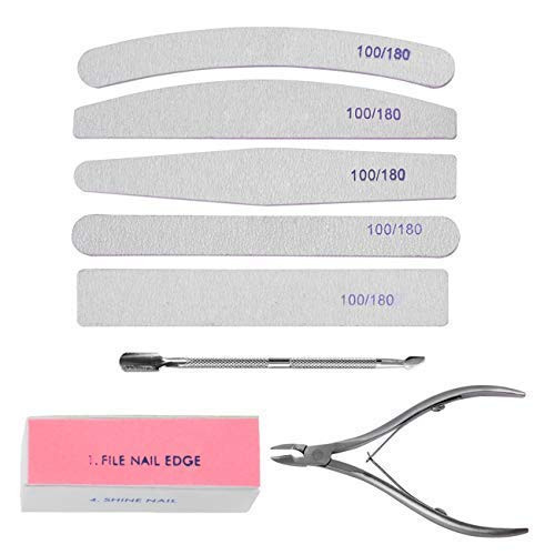 Professional Nail Pusher Nail Art Manicure Pedicure Tool Set Nail Sanding Sponge Files Buffer Polisher