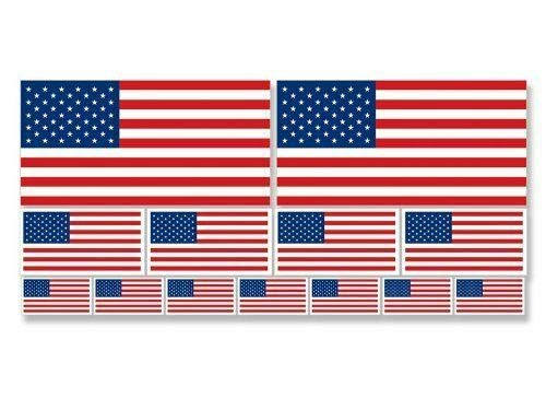 JR Studio Sheet of Multiple Sizes USA Flags Sticker -Scrapbooking Small Decals American us Vinyl Decal Sticker Car Waterproof Car Decal Bumper Sticker