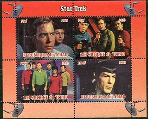 Chad Post 2013 Star Trek 4 Stamp Sheet Kirk Spock Uhura McCoy Sulu Chekov 3B-286 Chad Post 2013 Star Trek 4 Stamp Sheet Kirk Spock Uhura McCoy Sulu Chekov 3B-286