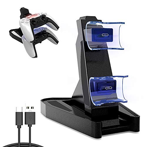 ANATYU PS5 Controller Charger, Dual USB Charging Station for PS5 Controller DualSense, Compatible for Sony Playstation 5 DualSense Charging Dock Stand Station