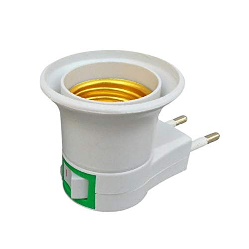 LUNCK With On/Off Switch LED Wall Lamp Light Base Splitter Socket Adapter Screw Converter Lamp Holder Bulb Base