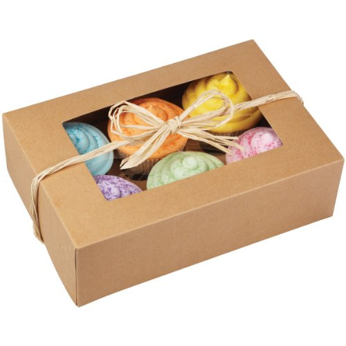 Wilton 2/Pack 6-Cavity Cupcake Box, Kraft