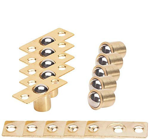 MroMax Door Cabinet Closet Drawer 0.31" Dia Brass Ball Catch Latch Catcher Brass Tone 5pcs