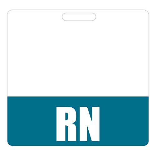 RN Badge Buddy -Teal- - Horizontal Heavy Duty Badge Tags for Resident Nurses - Double Sided Badge Identification Card