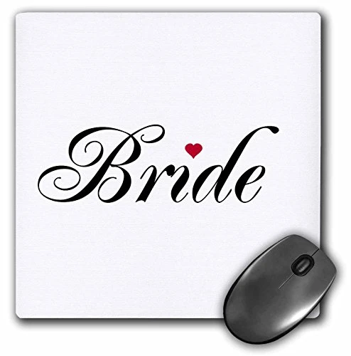 3dRose 8 X 8 X 0.25 Bride With Red Love Heart Part Of A Bride And Groom Set Wedding Marriage Married Hen Bachelorette Mouse Pad -mp-112863-1-