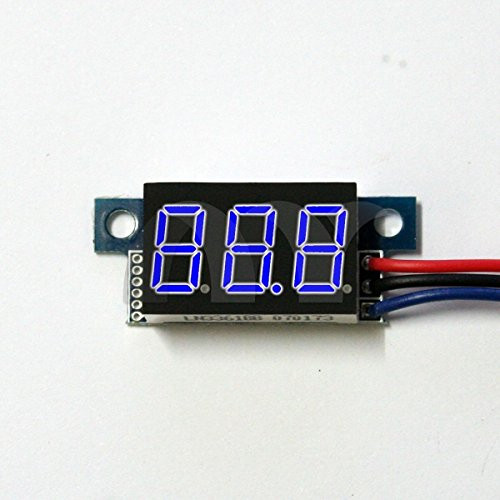 Eztronics Corp® Mini DC 0-100V 3-Wire Voltmeter Blue LED Display Volt Meter Digital Panel Meter
