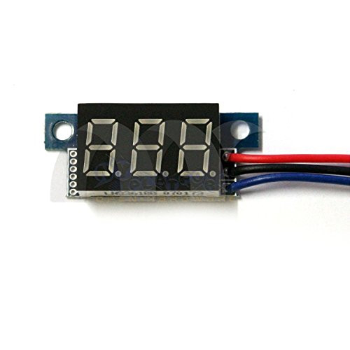 Eztronics Corp Mini DC 0-30V 3-Wire Voltmeter LED Display Volt Meter Digital Panel Meter -Blue-