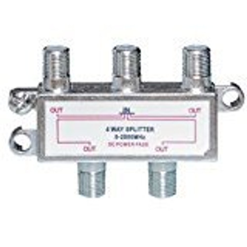 PcConnectTM F-Pin -Coax- Splitter, 4 Way, 2 GHz 90dB PcConnectTM F-Pin -Coax- Splitter, 4 Way, 2 GHz 90dB