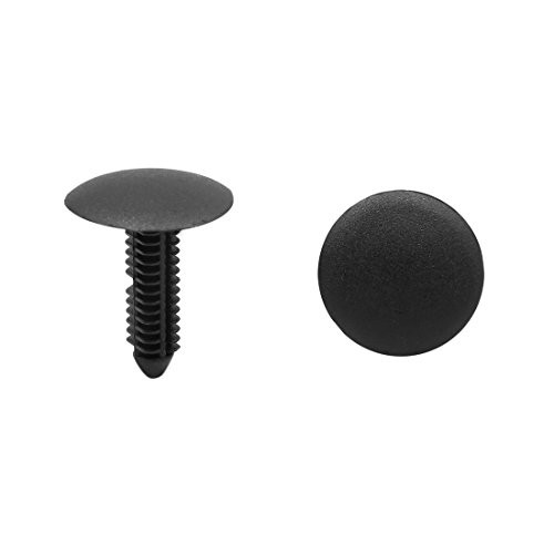 uxcell 100Pcs Black Plastic Rivets Push Type Fastener Retainer Clips 7.5 x 7mm for Car