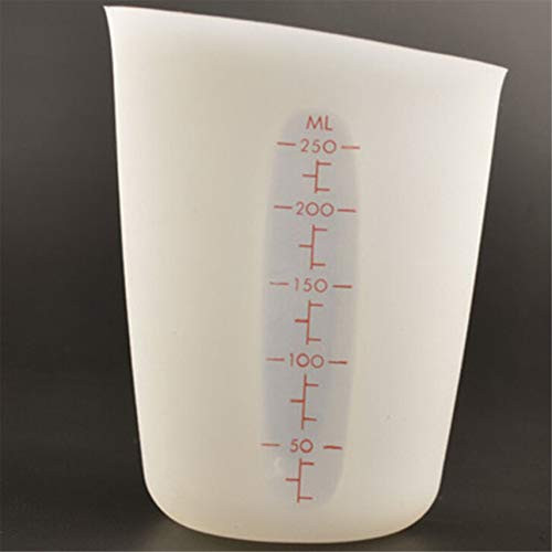 Winwinfly Measuring Cups,Silicone Flexible Stir and Pour Baking Cup Dishwasher Safe BPA Free White for Coffee Maker