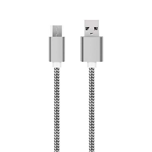 wpOP59NE USB Charge Cord 1m Nylon Braided Micro USB Phone Charging Cable Data Transfer Cord for Android Silver