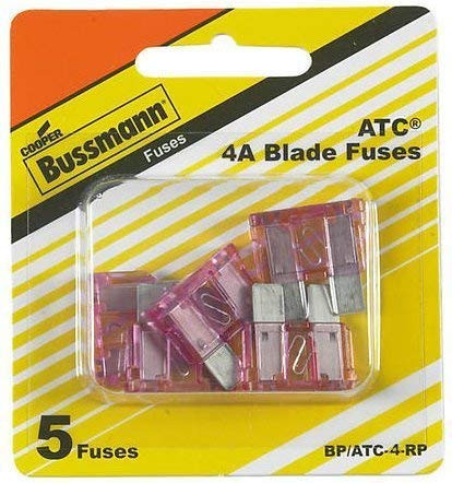 Bussmann ATC-4 ATC Automotive Blade Fuse - 4 Amp, 5 Pack -Tin-