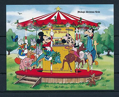 Disney Collectors Stamp - Mickey's Christmas Train Souvenir Sheet - Saint Vincent