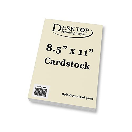 Heavyweight Cream Cardstock 8.5" x 11" - Thick Paper for Printing - Inkjet/Laser 80lb Cardstock - 20 Sheets