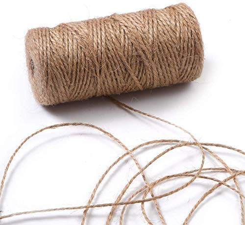 Arit Estelleshows 3Ply Natural Jute Twine, Arts and Crafts Jute Rope, Industrial Packing Materials Packing String for Gifts,DIY Crafts, Decoration, Bundling, Gardening and Recycling
