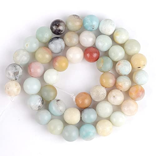 94PCS Round Stone Beads, Gibolin 8mm Natural Gemstone Beads for Jewelry Making, Smooth Healing Crystal Energy Loose Beads with Hole for DIY Bracelet Necklace Earrings, Amazonite Beads, 2 Strands 94PCS Round Stone Beads, Gibolin 8mm Natural Gemstone Beads for Jewelry Making, Smooth Healing Crystal Energy Loose Beads with Hole for DIY Bracelet Necklace Earrings, Amazonite Beads, 2 Strands