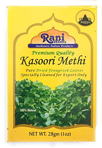 Rani Fenugreek Leaves Dried, All Natural -Kasoori Methi- 28g -1oz- ~ Gluten Friendly | NON-GMO ~ Vegan