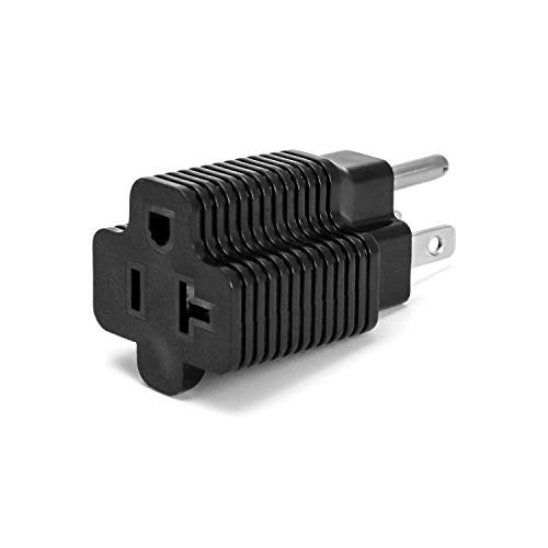 QWORK AC Power Adapter,15 Amp Household Plug to 20 Amp T-Blade AC Power Adapter, NEMA 5-15P to NEMA 5-15/20R T Blade Adapter