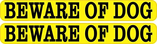 StickerTalk Beware of Dog Vinyl Stickers, 1 Sheet of 2 Stickers, 8 inches by 2 inches Each