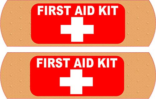 StickerTalk Bandage First Aid Kit Vinyl Stickers, 1 Sheet of 2 Stickers, 5 inches by 1.5 inches Each