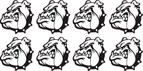 StickerTalk Left Facing Bulldog Mascot Vinyl Stickers, 1 Sheet of 8 Stickers, 1 inch by 1 inch Each