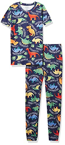 The Children's Place Baby and Toddler Boys Dino Snug Fit Cotton Pajamas, Thunder Blue, 9-12 Months