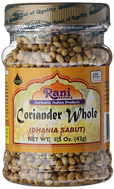 Rani Coriander -Dhania- Seeds Whole, Indian Spice 1.5oz -42g- ~ All Natural | Gluten Friendly | NON-GMO | Vegan | Indian Origin Rani Coriander -Dhania- Seeds Whole, Indian Spice 1.5oz -42g- ~ All Natural | Gluten Friendly | NON-GMO | Vegan | Indian Origin