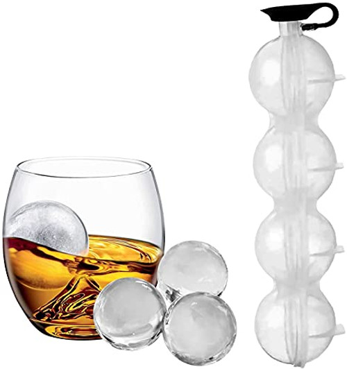 Sphere Four Hole Ice Box Whiskey Round Ice Hockey Mold, Balls Maker Round Sphere Tray Mold Whiskey Ball Silicone DIY Mould,Ball Ice Cube Mold-1 pcs-