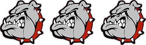 StickerTalk Red Bulldog Mascot Vinyl Stickers, 1 Sheet of 3 Stickers, 1.5 inches by 1.5 inches Each