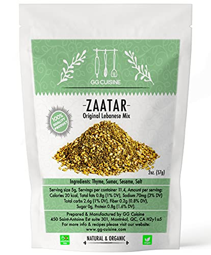 GG CUISINE Premium Zatar Spice Blend 2 oz Fresh Zaatar Seasoning of Thyme, Sumac