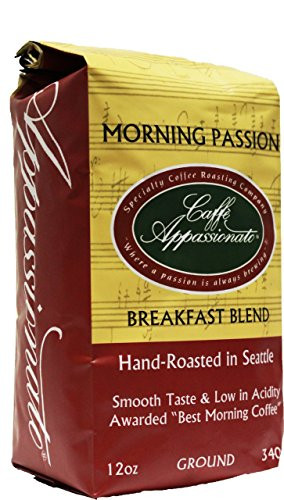Caffe Appassionato Morning Passion Blend Ground Coffee, 12-Ounce Bag (Pack of 3)