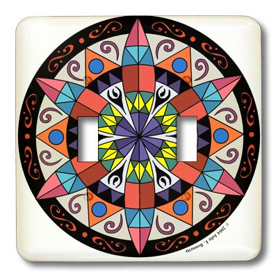 3dRose LLC lsp_23186_2 Hex Sign 1 Pennsylvania Dutch Luck Protection Symbol, Double Toggle Switch