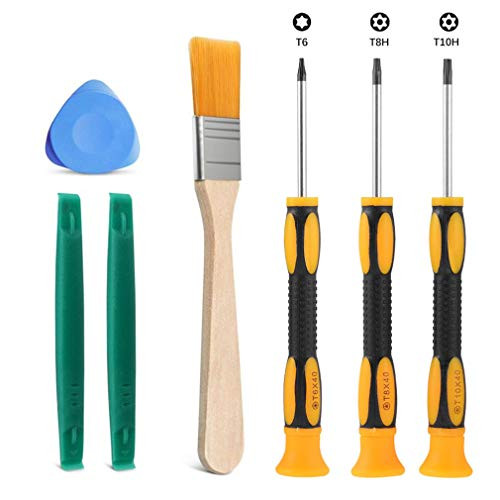 Jinyi T8 T6 T10 Screwdriver Set for Xbox One Xbox 360 Controller and PS3 PS4, Safe Prying Tool and Cleaning Brush