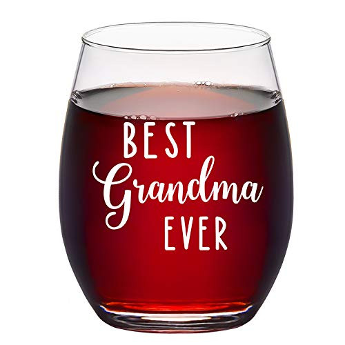 Best Grandma Ever Stemless Wine Glass 15Oz, Grandma Wine Glass Gift for Grandma New Grandma Nana Gigi from Grandson Granddaughter - Funny Grandma Gift for Mothers Day, Birthday, Christmas Best Grandma Ever Stemless Wine Glass 15Oz, Grandma Wine Glass Gift for Grandma New Grandma Nana Gigi from Grandson Granddaughter - Funny Grandma Gift for Mothers Day, Birthday, Christmas
