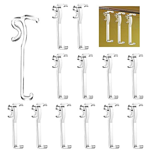 CELDANA 12 Pieces Valance Clips Window Blind, 2.5 Inch Clips Clear Plastic Valance, Retainer Clips Hidden Valance, Clips for Horizontal Blind Valance