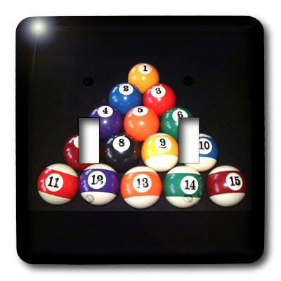3dRose lsp_3317_2 Billiards Balls Pool Double Toggle Switch