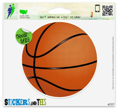 Basketball Sport 3D Ball Vinyl Car Bumper Window Sticker 4" x 4"