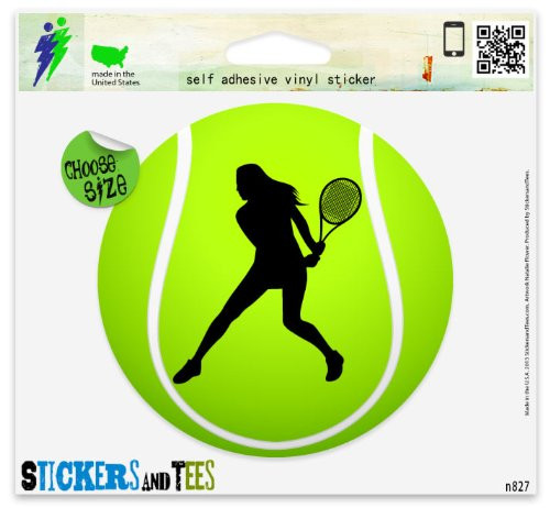 Women's Tennis Sport Ball Car Sticker Indoor Outdoor 4" x 4"