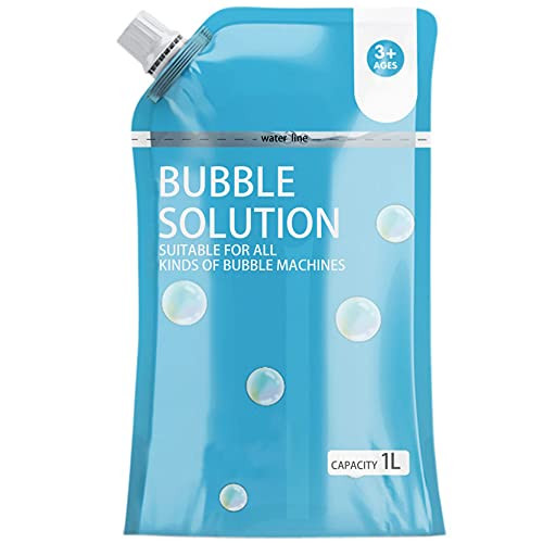 befriadss Bubble Solution Refill Non-Toxic -Up to 34 oz 1000ML- Strong Bubble Solution Upgrade Package for Bubble Guns,Bubble Wands, Bubble Machines for Kid Part-01
