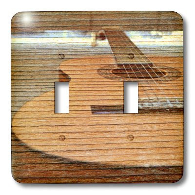 3dRose lsp_29246_2 Wood Guitar Full View Music Double Toggle Switch